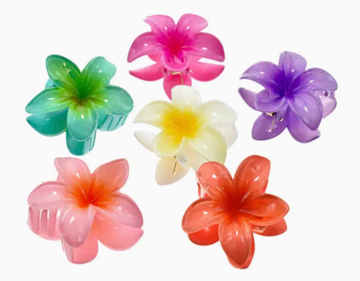 Flower Acrylic Plumeria Hair Clip
