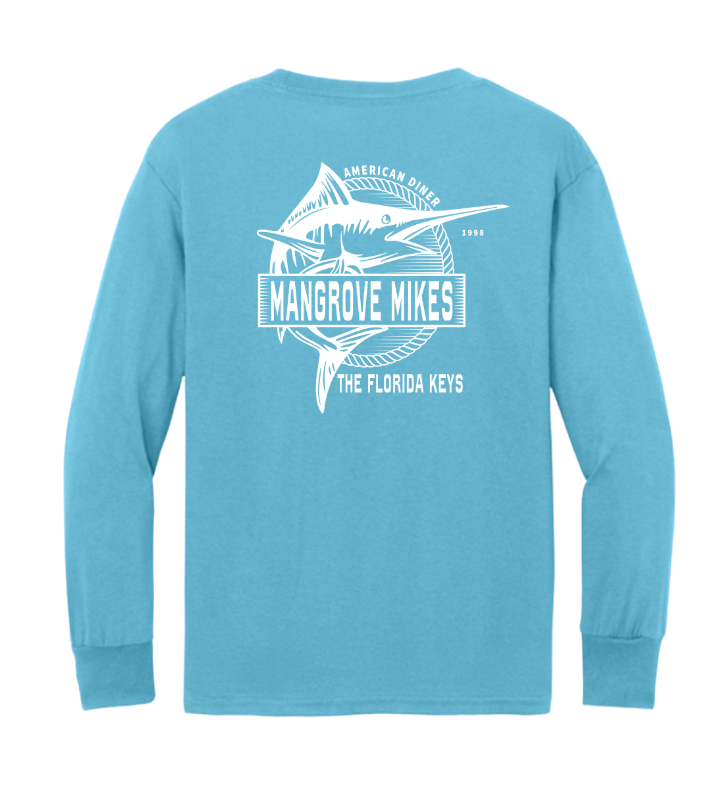Youth Diner Fish Tee - Aquatic Blue (L/S)