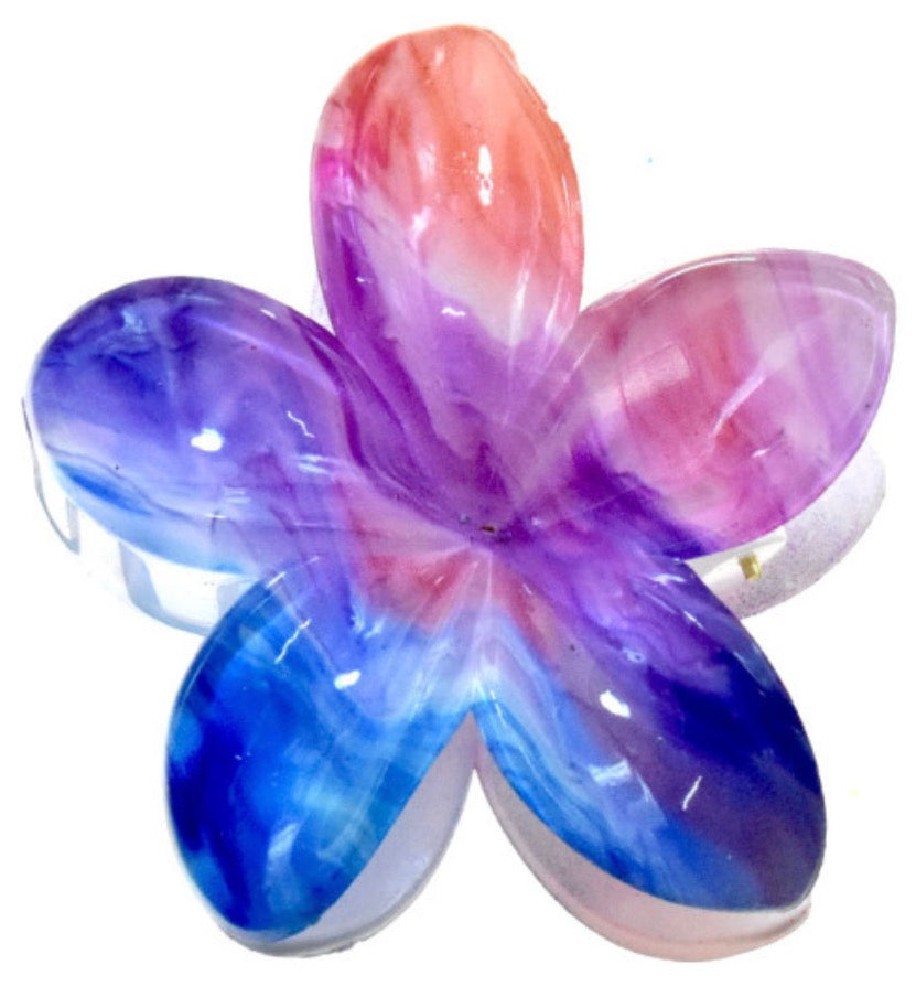 Flower Rainbow Plumeria Hair Clip