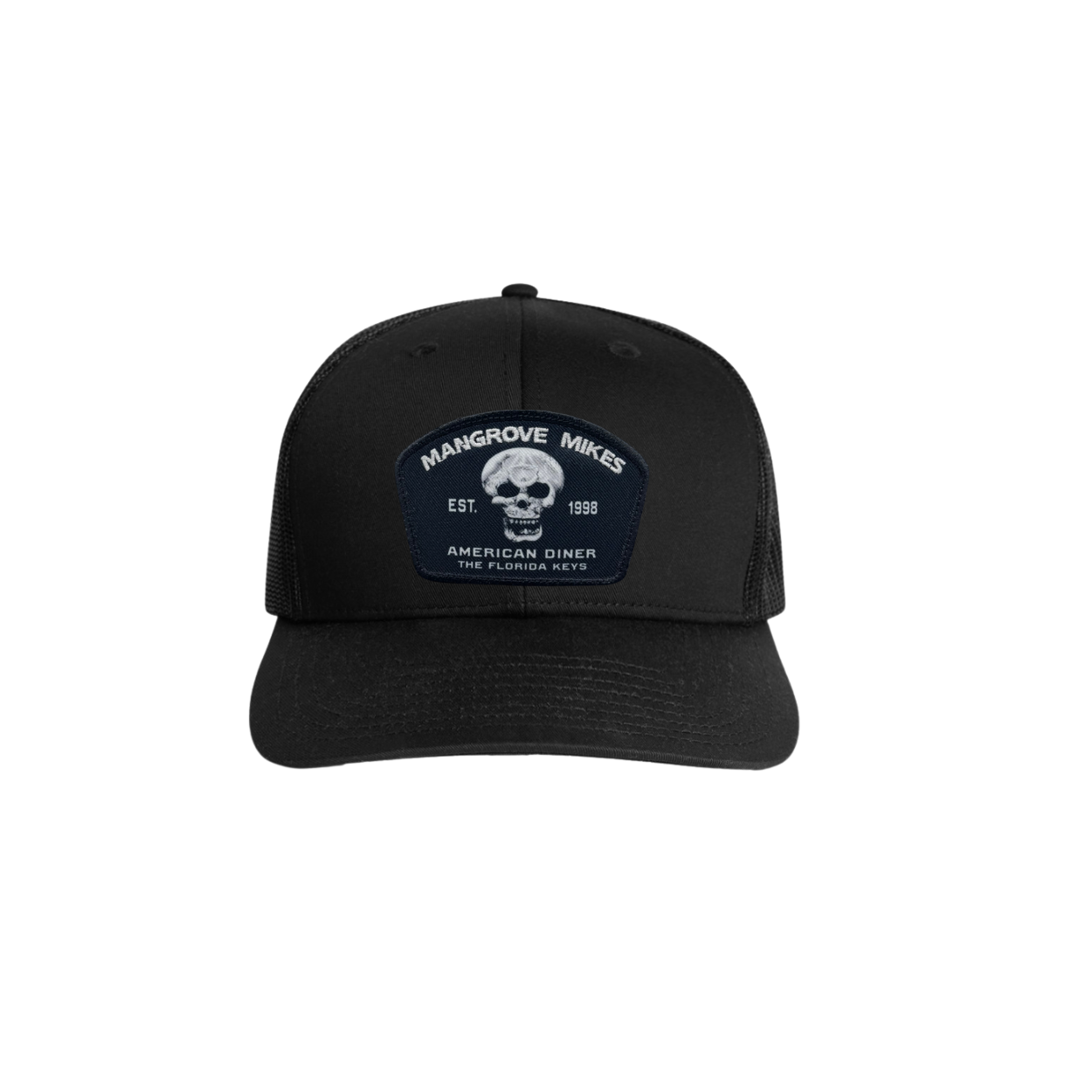 Black Trucker Hat - Diner Skull
