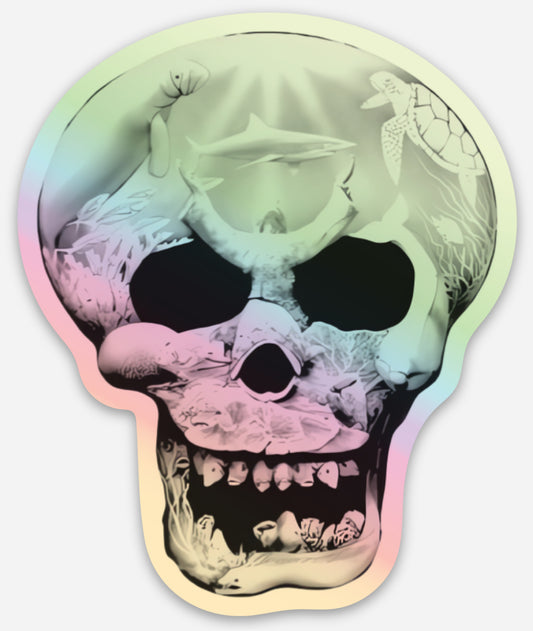 Holographic Skull Sticker