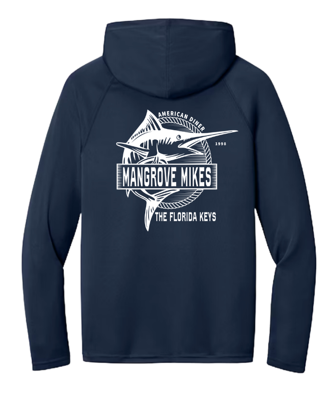 Adult Diner Fish Dri-Fit Hooded - Navy (L/S)