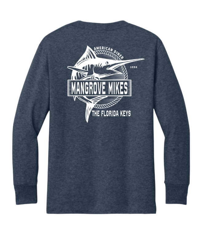 Youth Diner Fish Tee - Heather Navy (L/S)