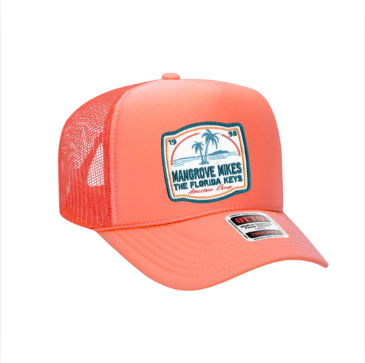 Orange Foam Trucker Hat - Tropical Island