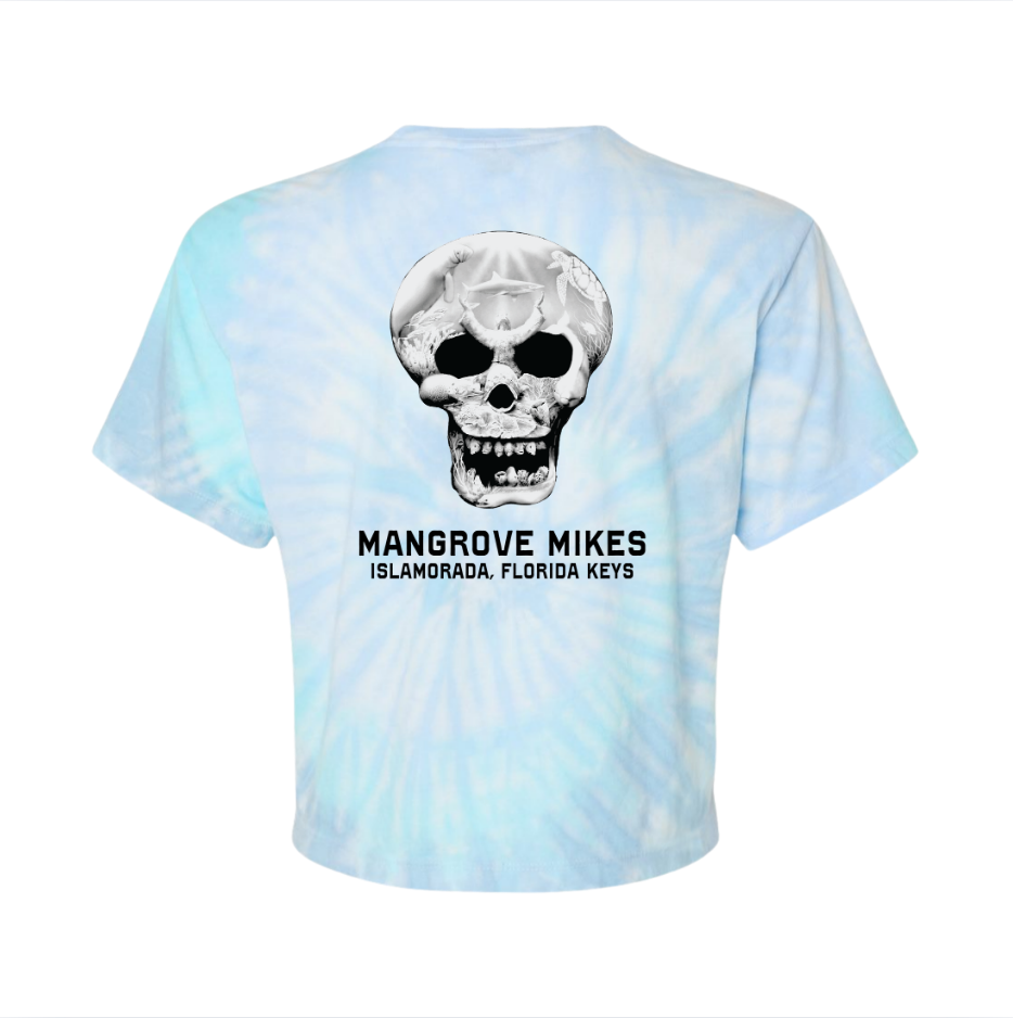 Skull Ladies Crop Tie-Dye Tee